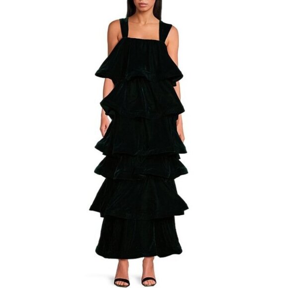 Buru Teagan Deep Green Velvet Convertible Mini to Maxi Dress - SZ XS/S - NWT - Picture 5 of 16